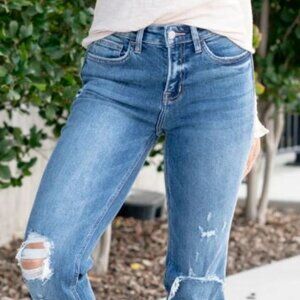EUC - Flying Monkey Distressed BANFF STRETCHY HIGH RISE BOYFRIEND Jeans